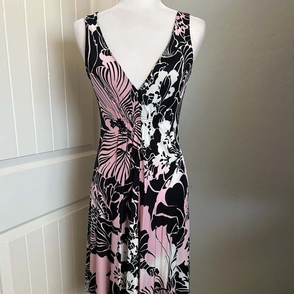 Elie Tahari Sleeveless V-Neck Dress Black, Pink, White New with Tags XS